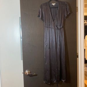 Billabong black silky maxi wrap dress